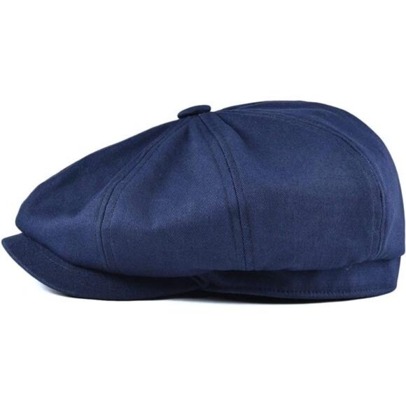 BOTVELA Men's Newsboy Flat Cap 100% Cotton Gatsby Ivy Golf Cabbie Hat - Picture 3 of 8